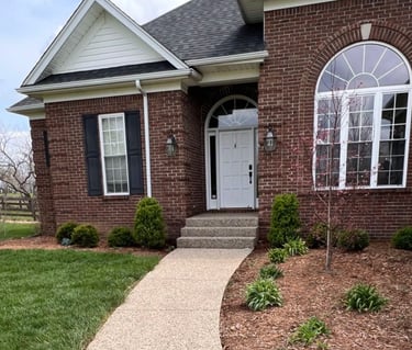 house and walk way power washed