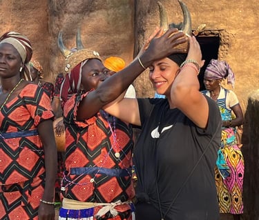 Tourist visiting Tata Somba Village in Benin