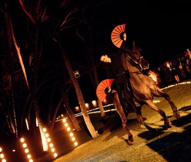 Flamenco equestrian show at corporate event in Villa El Rincon Marbella