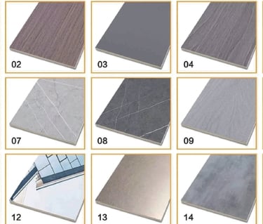 a variety of different types of tile flooring