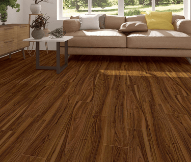 Golden Teak Laminate Flooring Installed Image