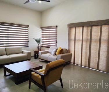 Decoración de sala con panel japonés