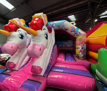 Twin Headed Unicorn Bouncy Castle