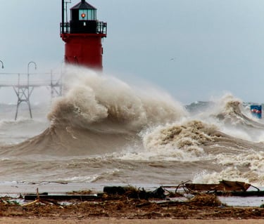the image of hurricane storm ini the sea
