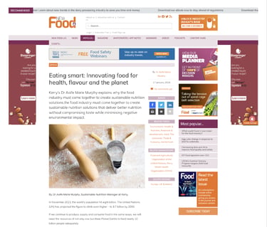 Thought leadership article entitled Eating Smart in New Food
