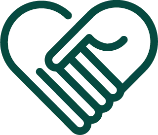 ícone mãosem formato de coração simbolizando empatia