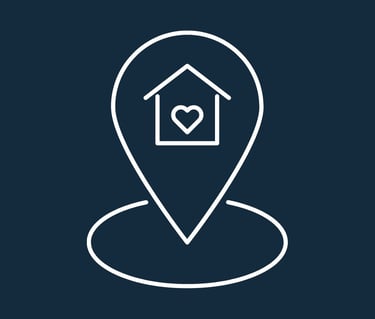 Illustration of a map pin for a new home