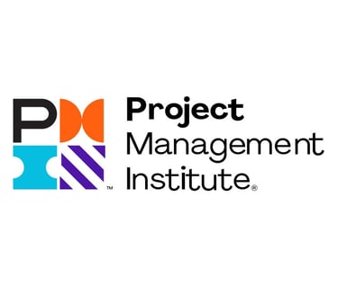 Official Project Management Institute PMI logo with colorful geometric icons on a white background.