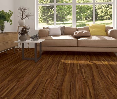 Golden Teak Laminate Flooring Installed Image