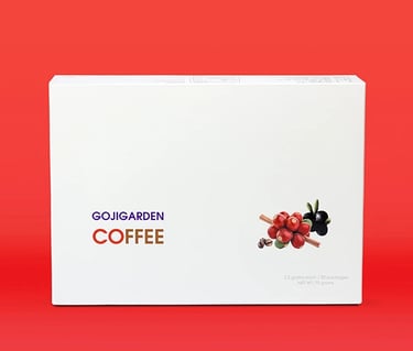 Gojigarden Coffee, a healthy blend infused with the benefits of black goji berries.