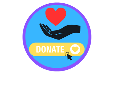 donation symbol with hands and a heart