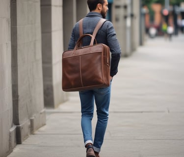 A stylish display of urban hyde leather wallets and belts.