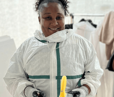 a woman working on construction site