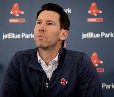 Feb 11/2026 Boston Red Sox CBO Craig Breslow speaks to the media at JetBlue Park at Fenway South in Fort Myers, FLA