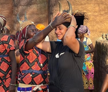 Tourist visiting Tata Somba Village in Benin