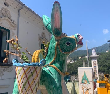 Vase asinien en céramique peint à la main - Vietri-sul-Mare