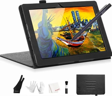 a tablet with a pen and a pen on it