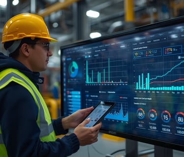 Monitorear indicadores de productividad y consumo energetico en dashboard de planta de produccion.