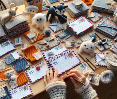 a person's hands are holding a crochet of crochet and