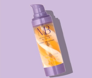 a bottle of nb cosmetics products on a purple background