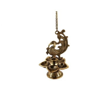 brass hanging diya