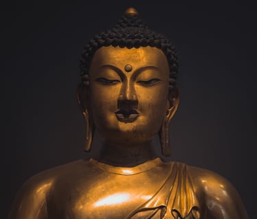 a brass buddha statue 