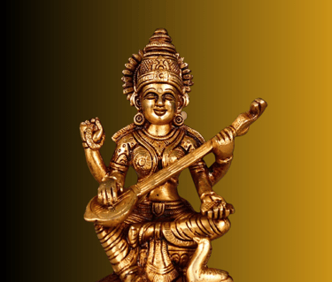 a statue ofmaa saraswati