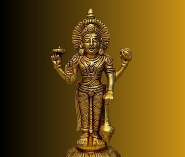 a statue of a hindu god vishnu 