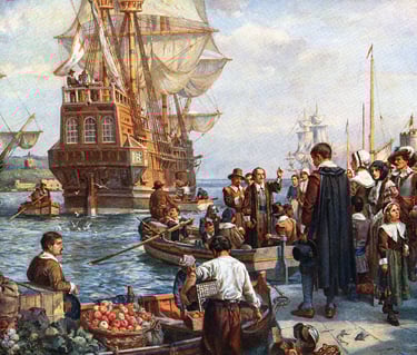 West Quay Southampton, The departure port of The MAYFLOWER in 1620 sailing with the Pilgrim Fathers.