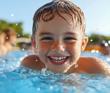 Smiling child enjoying a clean, well-maintained swimming pool—showcasing safe and family-friendly pool service.