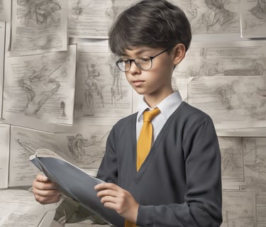 boy writing