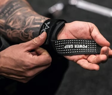 gym power straps custom design logo