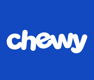 a blue and white chevrony logo on a blue background