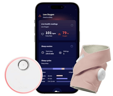 baby smart monitor with app on phone for medical readings