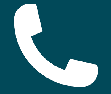 Icone de téléphone blanche sur fond bleu-vert