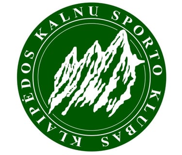 A logo for a climbing club Klaipėdos kalnų sporto klubas