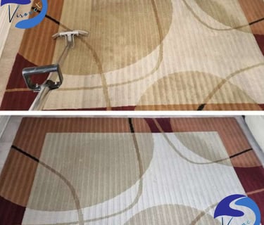 Avant-après du nettoyage de tapis avec élimination des saletés à Verviers.