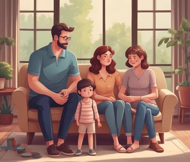 A laptop screen showing a video therapy session in progress.