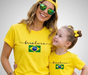 Camiseta torcer brasil tal ma~e tal filha