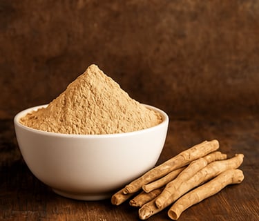 Export-grade Ashwagandha powder packed in food-grade HDPE drums for international shipment.