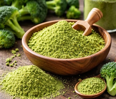 Broccoli powder bulk exporter from India – nutrient dense green vegetable powder for smoothie & soup