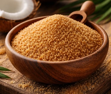 Coconut sugar supplier from India – natural sweetener for bulk export and private label