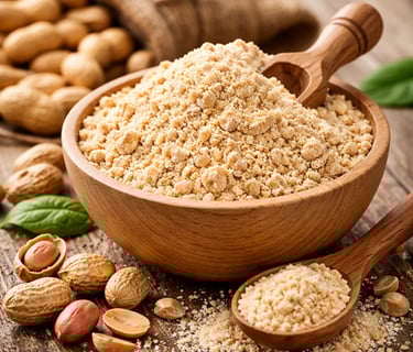 Defatted peanut powder exporter India –high protein low fat peanut flour for bulk food manufacturing