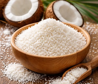 Desiccated coconut powder exporter India – fine grade bulk supply for bakery industry