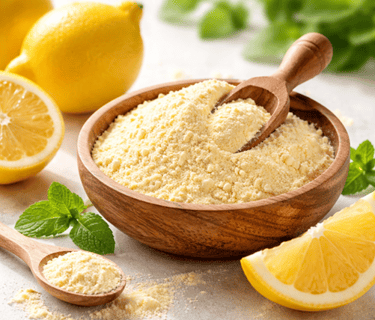 Spray dried lemon powder supplier India – tangy citrus fruit powder for drinks and seasoning