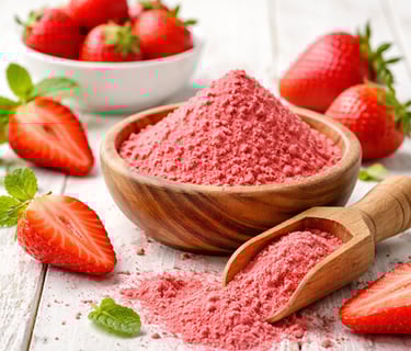 Strawberry powder manufacturer India – natural fruit powder for bakery and dairy applications
