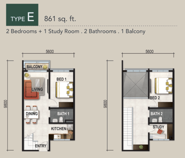 Verte Medini Residence Type E Layout