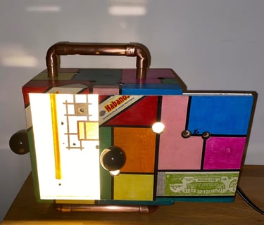 Toile tableau lampe Ligne couleurs maxime Risbourque