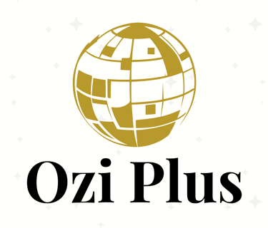 a logo for ozzi plus