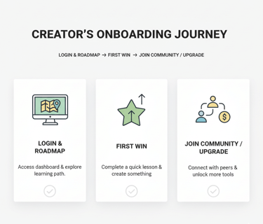 creators on boarding journey
